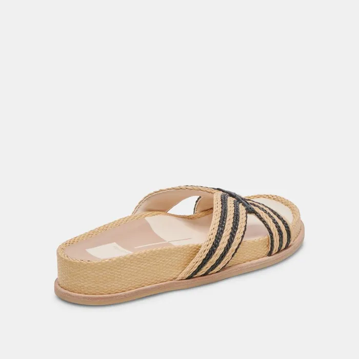 Sandals Women Dolce Vita Selda Sandals Natural Black Raffia