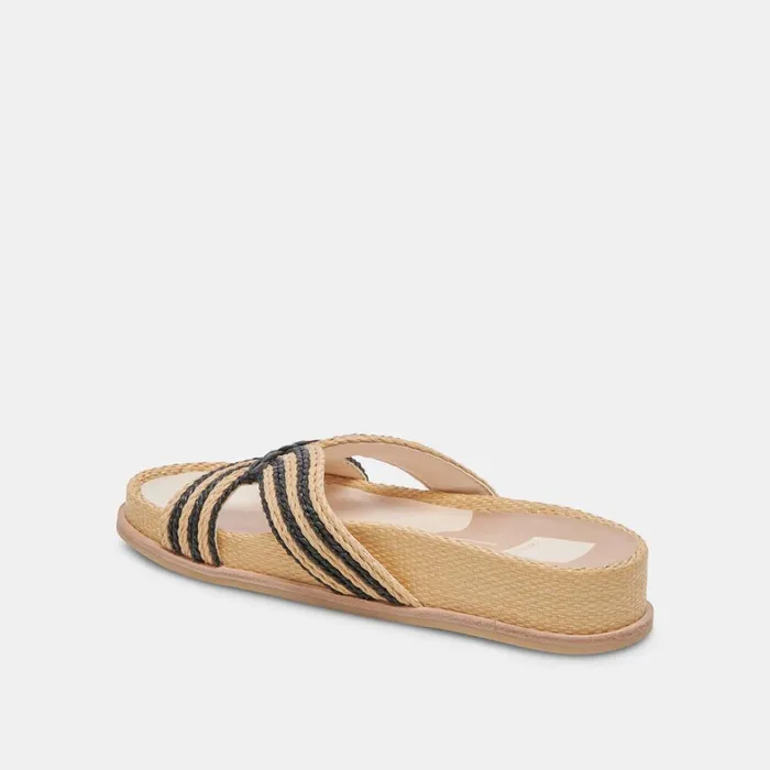 Sandals Women Dolce Vita Selda Sandals Natural Black Raffia
