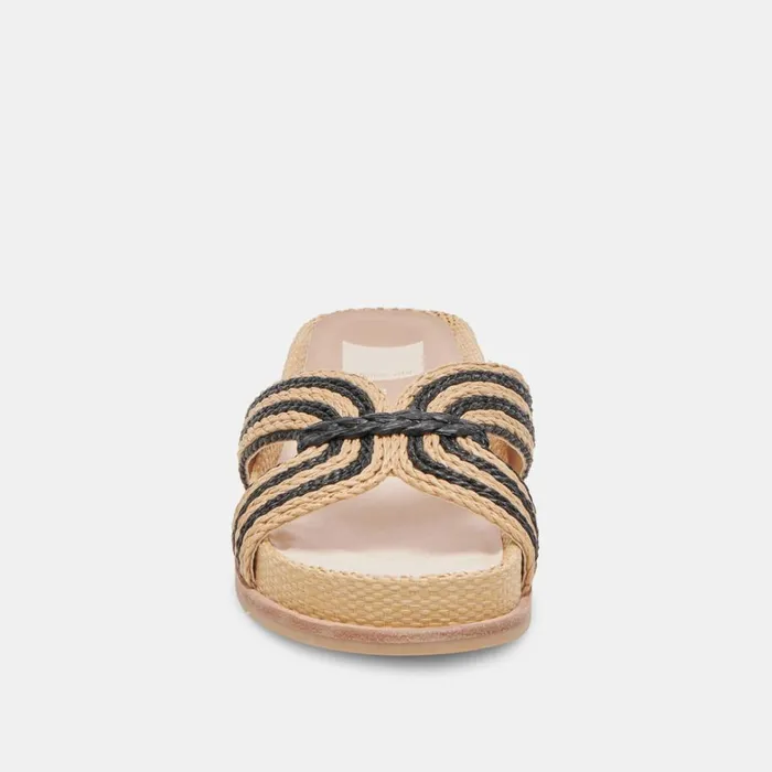 Sandals Women Dolce Vita Selda Sandals Natural Black Raffia