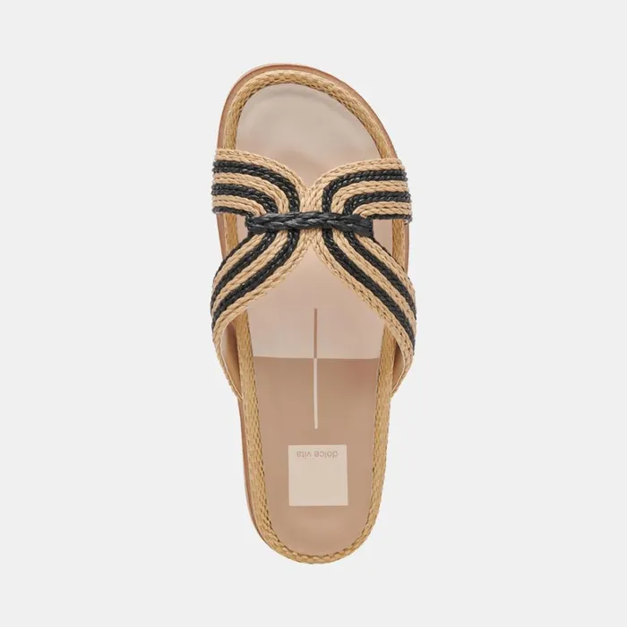 Sandals Women Dolce Vita Selda Sandals Natural Black Raffia