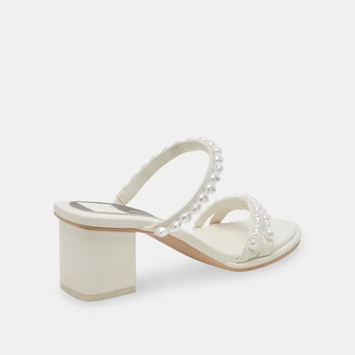 Sandals Women Dolce Vita Tinker Pearl Heels Vanilla Pearls