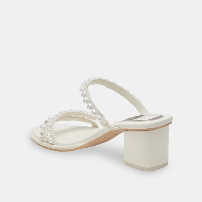 Sandals Women Dolce Vita Tinker Pearl Heels Vanilla Pearls