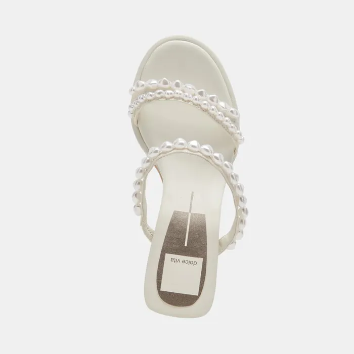Sandals Women Dolce Vita Tinker Pearl Heels Vanilla Pearls