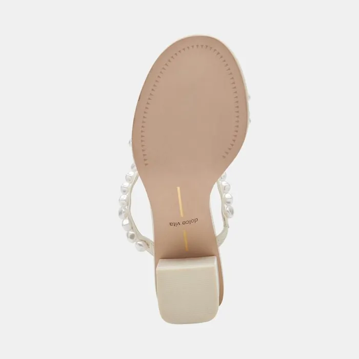 Sandals Women Dolce Vita Tinker Pearl Heels Vanilla Pearls
