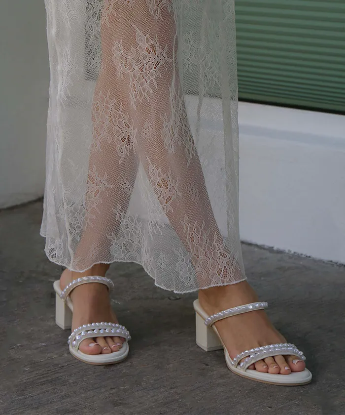 Sandals Women Dolce Vita Tinker Pearl Heels Vanilla Pearls