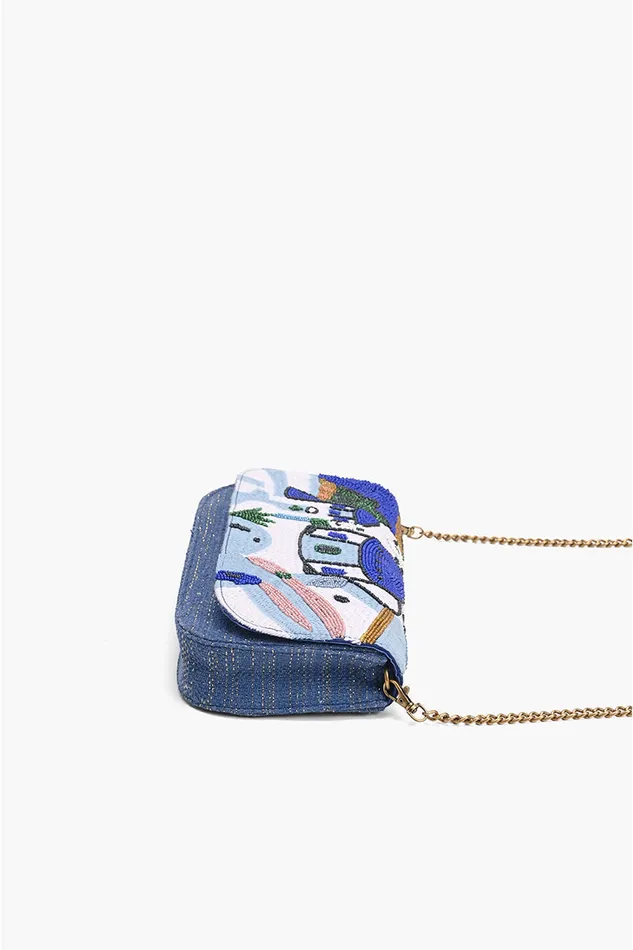 Santorini Sky Embellished Shoulder Bag Santorini Sky Embellished Shoulder Bag