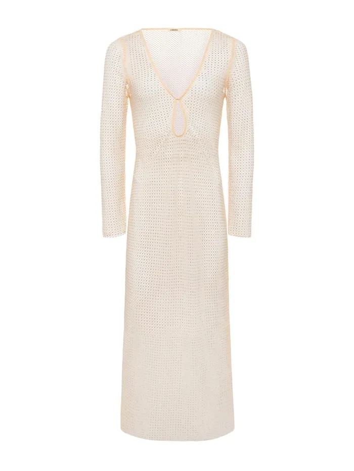 Sara Mesh CoverUp Dress Champagne Women L039Agence Swimwear Sara Mesh CoverUp Dress Champagne Women L039Agence Swimwear