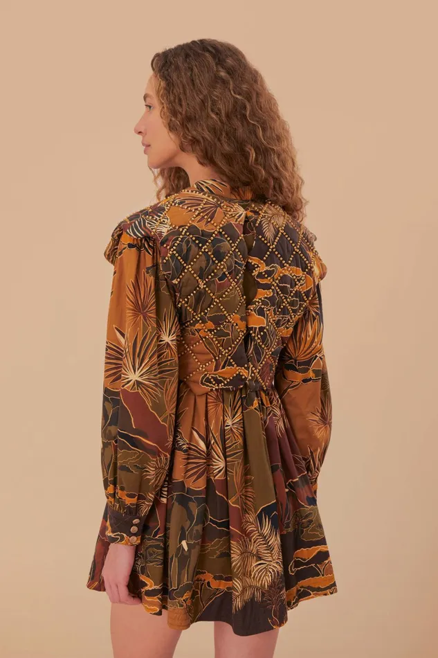 Savana Dream Caramel Matelasse Yoke Mini Dress Women FARM Rio Mini Dresses Savana Dream Caramel Matelasse Yoke Mini Dress Women FARM Rio Mini Dresses