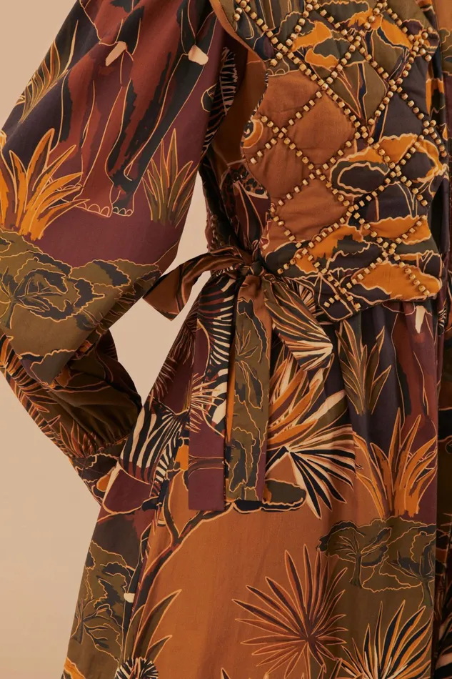 Savana Dream Caramel Matelasse Yoke Mini Dress Women FARM Rio Mini Dresses Savana Dream Caramel Matelasse Yoke Mini Dress Women FARM Rio Mini Dresses