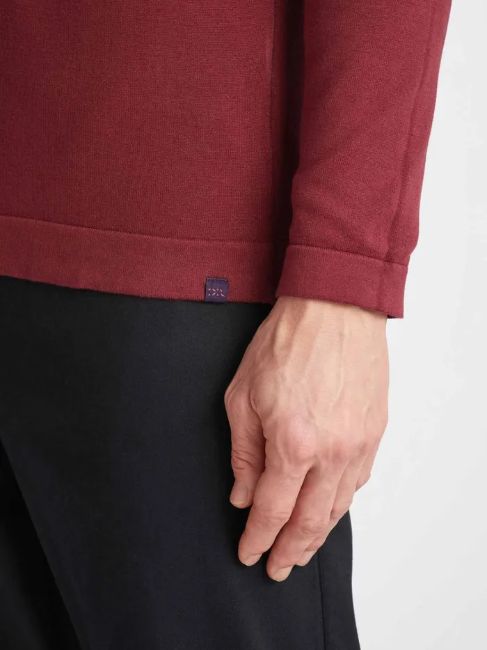 Sea Island Cotton Sweaters Men Derek Rose Sweater Jacob Sea Island Cotton Burgundy
