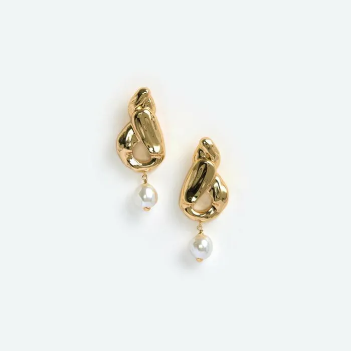 Self Portrait Accessories Gold Faux Pearl Drop Earrings 8211 Women