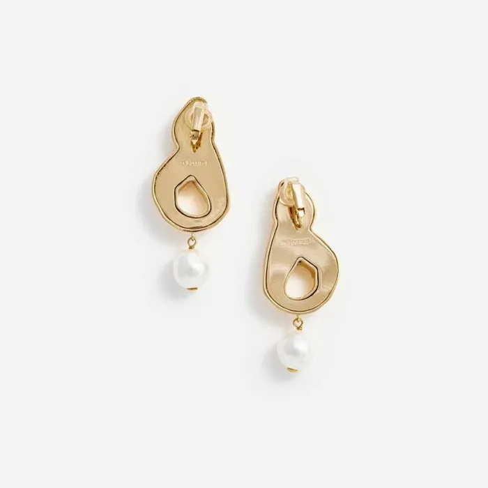 Self Portrait Accessories Gold Faux Pearl Drop Earrings 8211 Women