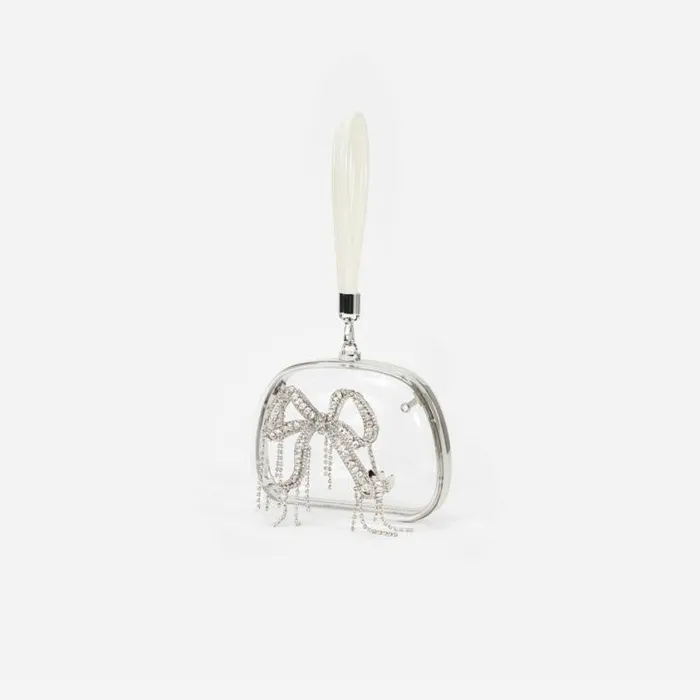 Self Portrait Bridal Clear Top Handle Clutch Bag 8211 Women