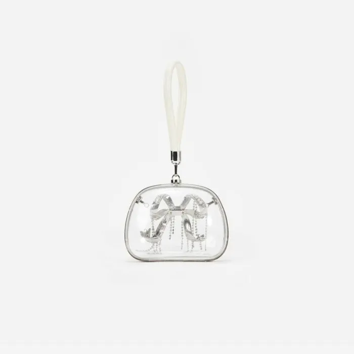 Self Portrait Bridal Clear Top Handle Clutch Bag 8211 Women