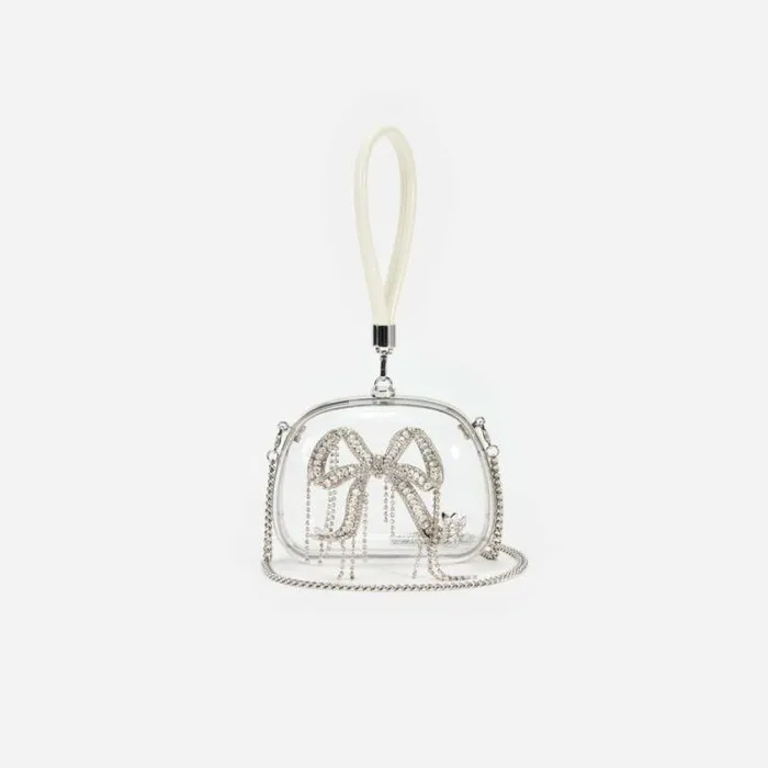 Self Portrait Bridal Clear Top Handle Clutch Bag 8211 Women