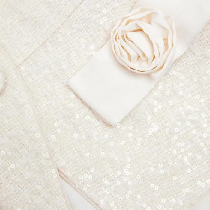 Self Portrait Bridal Cream Boucle Bow Detail Maxi Dress 8211 Women