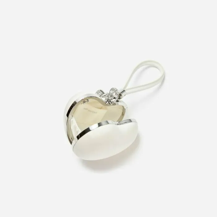 Self Portrait Bridal Cream Satin Top Handle Heart Clutch 8211 Women