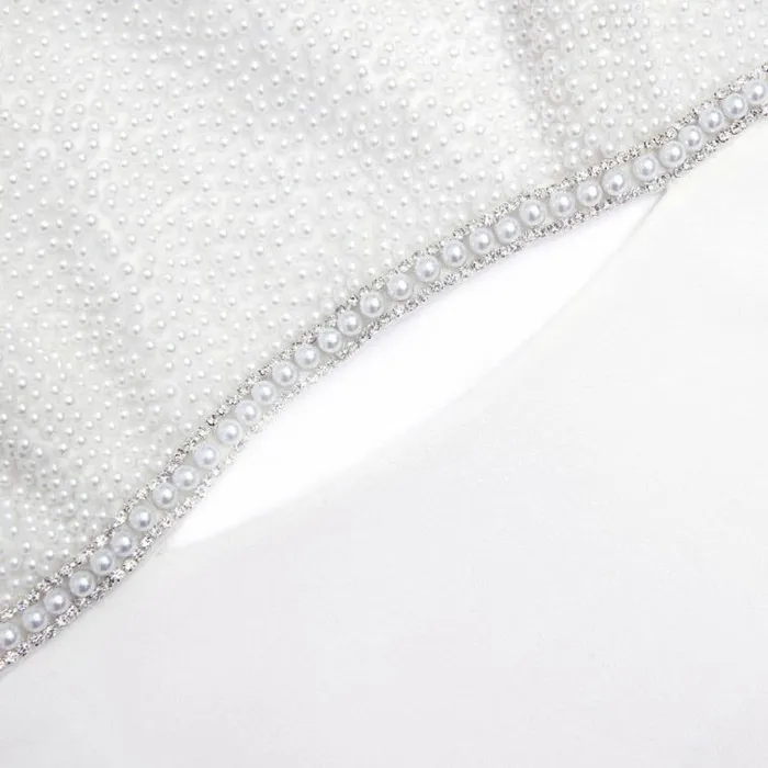 Self Portrait Bridal White Crepe Pearl Bow Mini Dress 8211 Women
