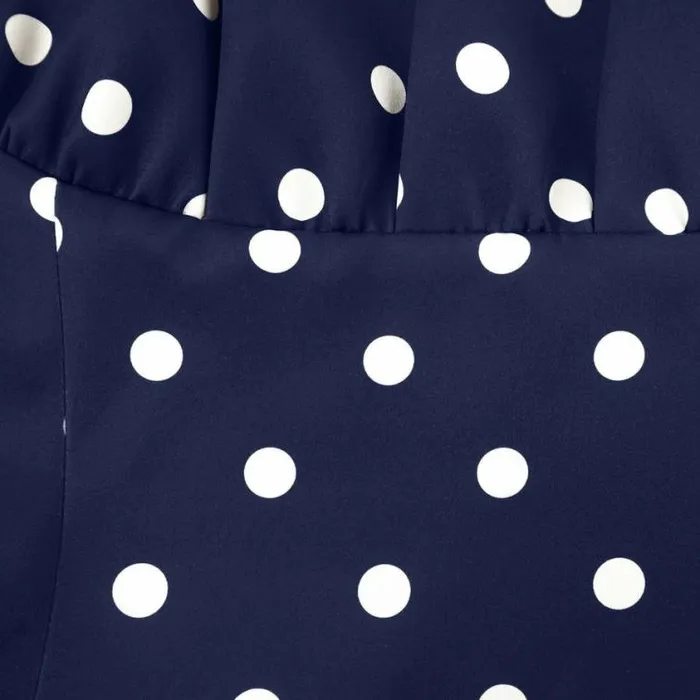 Self Portrait Bridesmaid Navy Polka Dot Satin Midi Dress 8211 Women