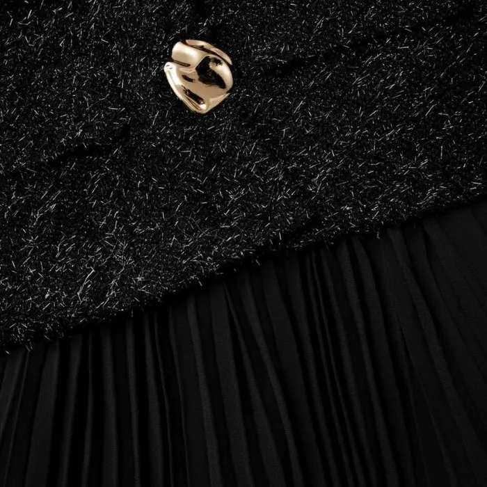 Self Portrait Dresses Black Tinsel Boucle Chiffon Midi Dress 8211 Women