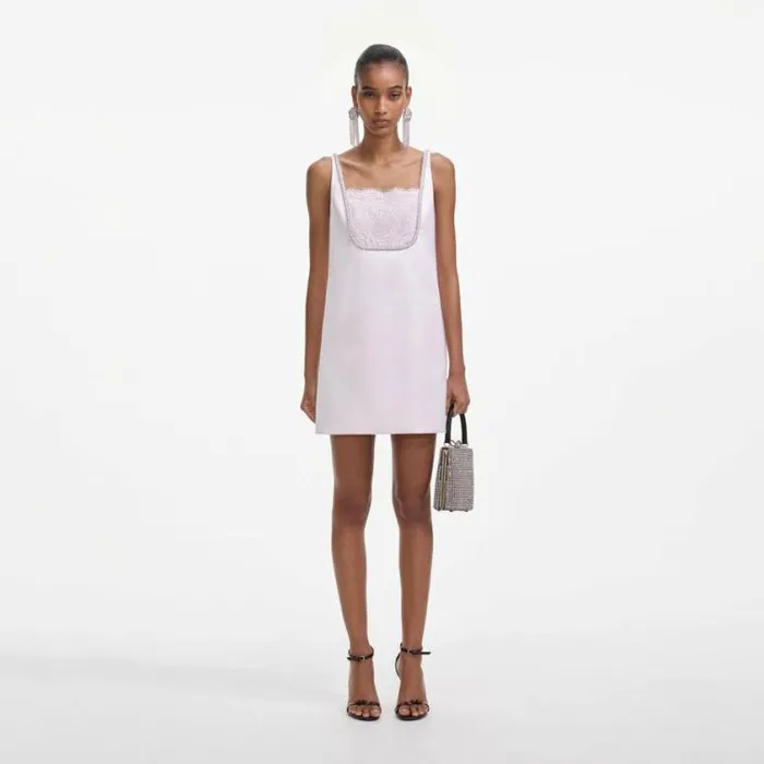 Self Portrait Dresses Pink Satin Mini Dress 8211 Women