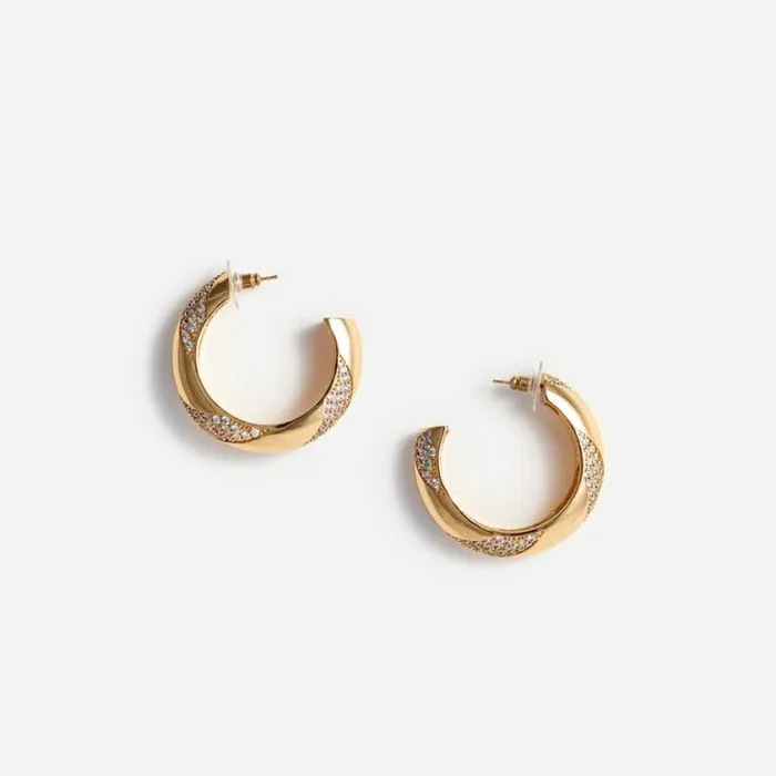 Self Portrait Earrings Gold And Crystal Hoop Earrings 8211 Women