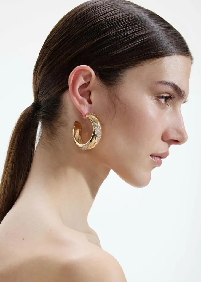 Self Portrait Earrings Gold And Crystal Hoop Earrings 8211 Women