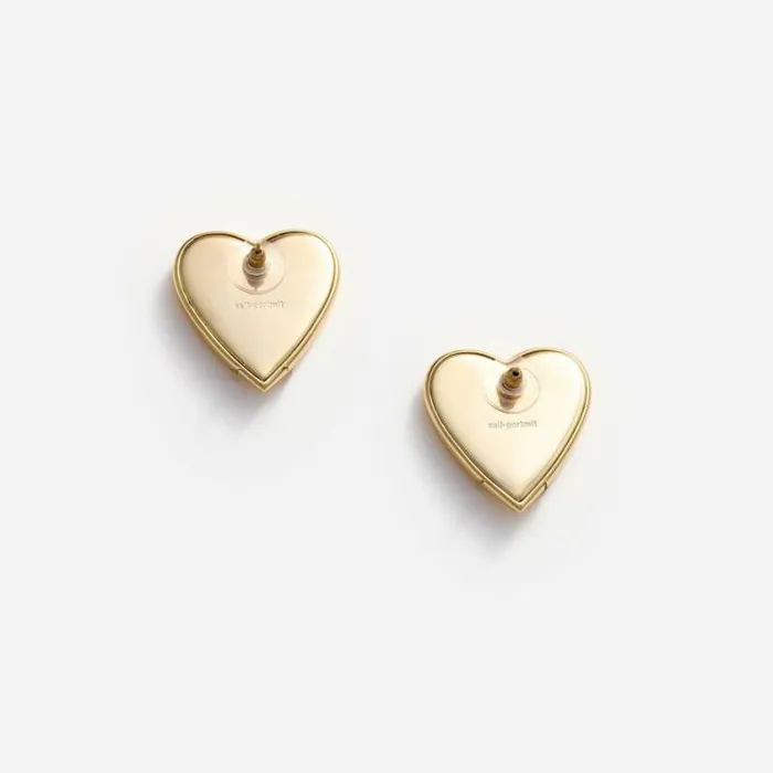Self Portrait Earrings Gold Heart Ridged Earrings 8211 Women