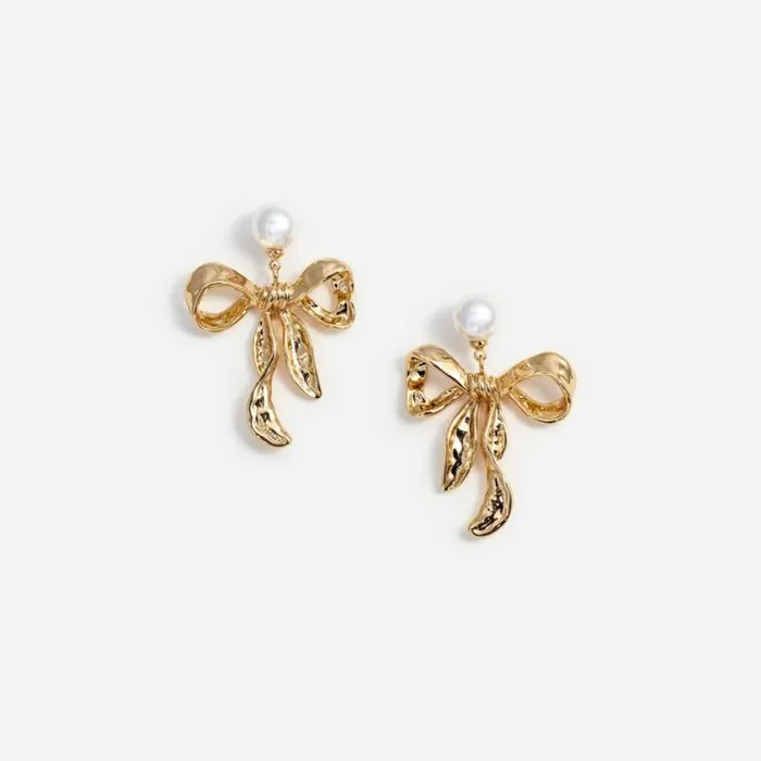 Self Portrait Earrings Mottled Gold Bow Earrings 8211 Women