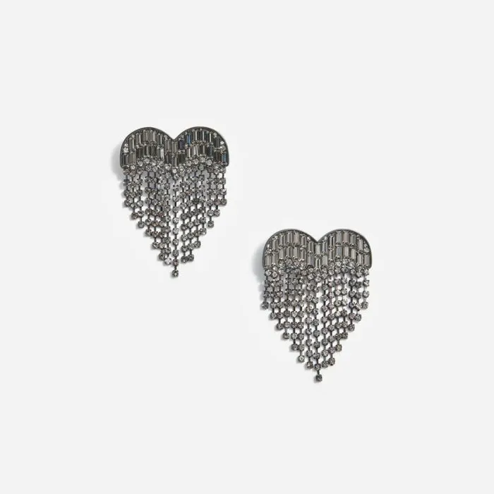 Self Portrait Earrings Smoke Crystal Heart Earrings 8211 Women