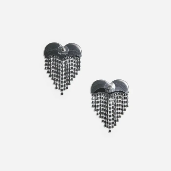 Self Portrait Earrings Smoke Crystal Heart Earrings 8211 Women
