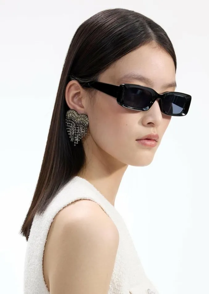 Self Portrait Earrings Smoke Crystal Heart Earrings 8211 Women
