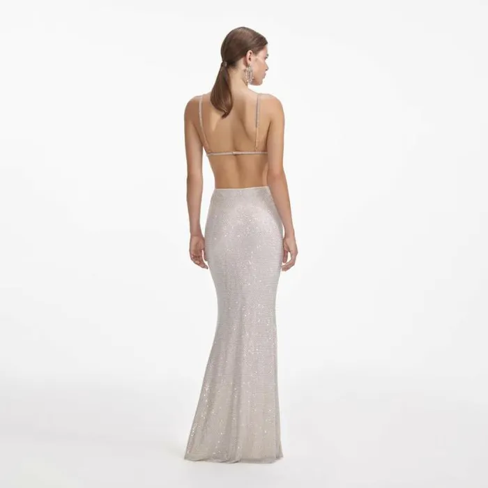 Self Portrait Exclusives Silver Chainmail Bralette 8211 Women