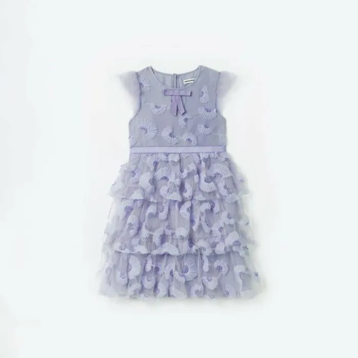Self Portrait Flower Girl Blue Tulle Midi Dress 8211 Women