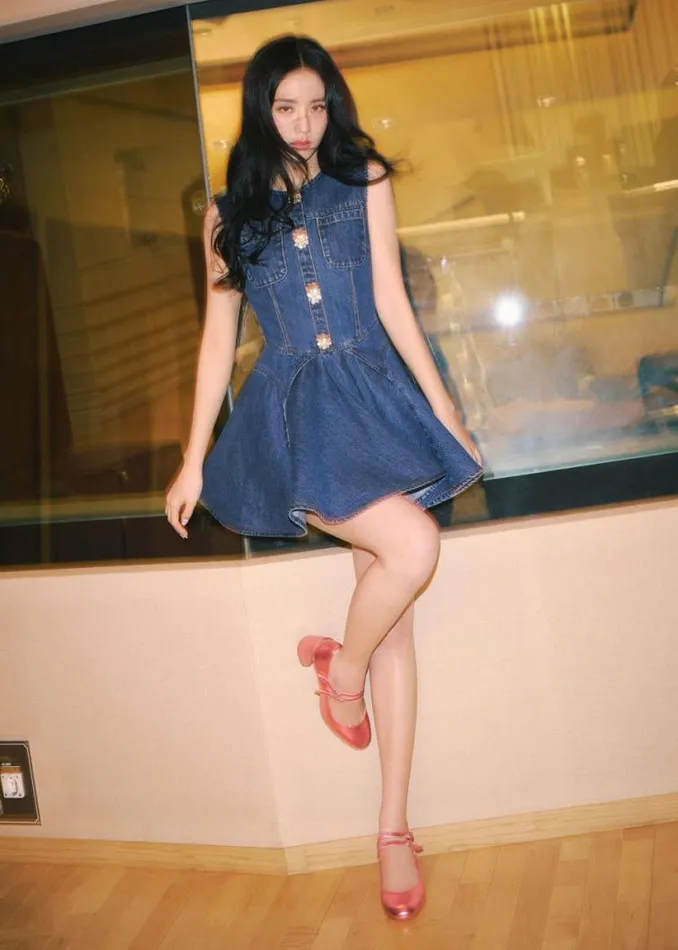 Self Portrait Icons Denim Skater Mini Dress 8211 Women