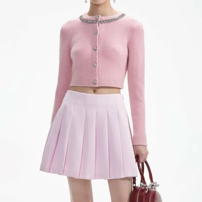 Self Portrait Icons Pink Embellished Cardigan 8211 Women