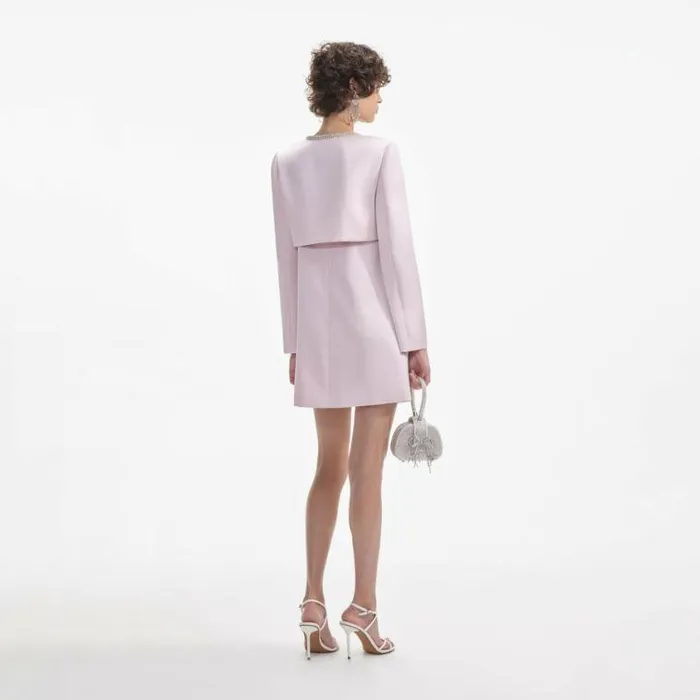 Self Portrait Outerwear Pink Satin Bolero Jacket 8211 Women