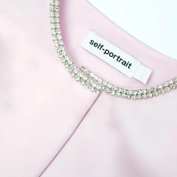 Self Portrait Outerwear Pink Satin Bolero Jacket 8211 Women