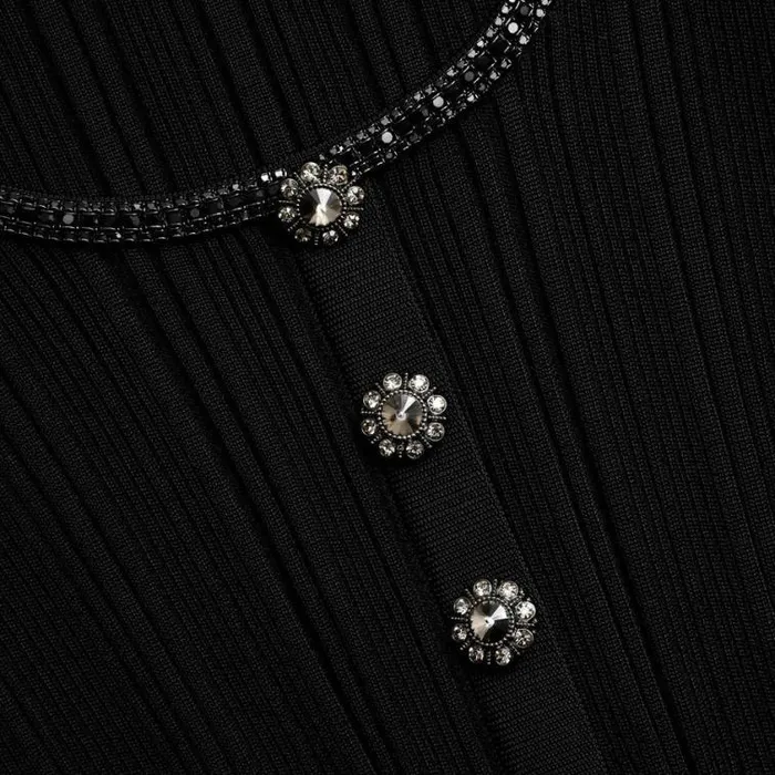 Self Portrait Tops Black Embellished Knit Top 8211 Women