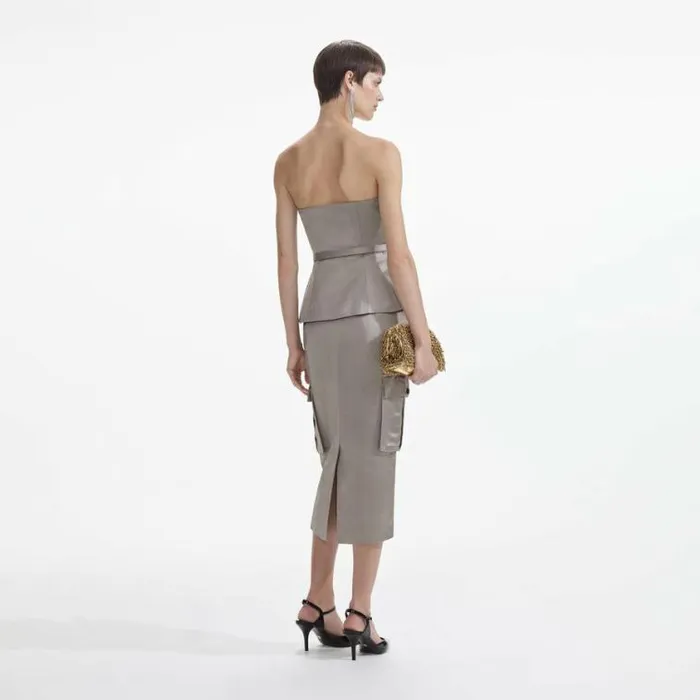 Self Portrait Tops Taupe Satin Corset Top 8211 Women