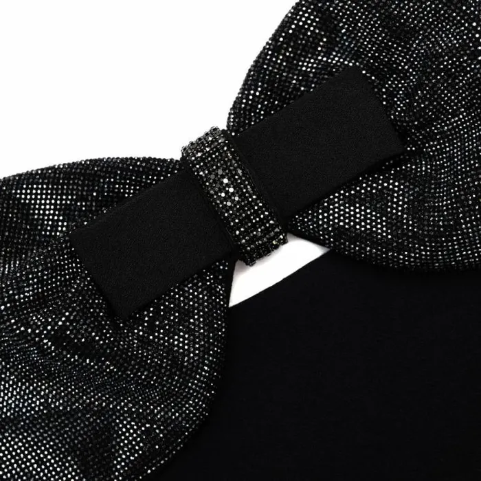 Self Portrait Wedding Guest Black Crepe Bow Mini Dress 8211 Women