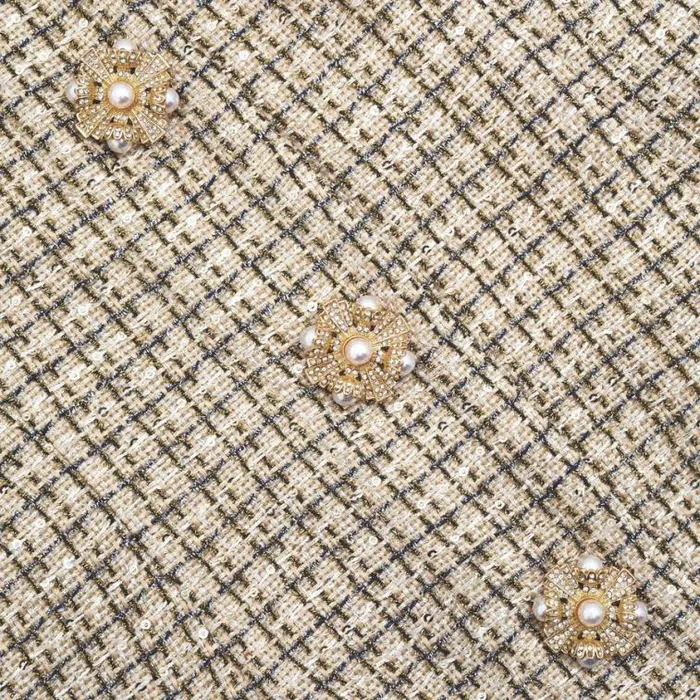 Self Portrait Wedding Guest Gold Boucle Mini Dress 8211 Women