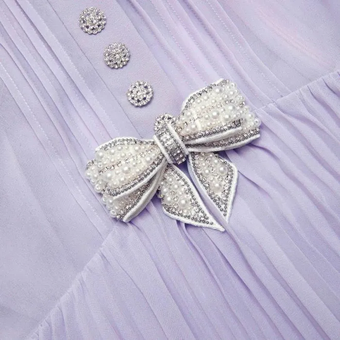 Self Portrait Wedding Guest Lilac Chiffon Ruffle Maxi Dress 8211 Women