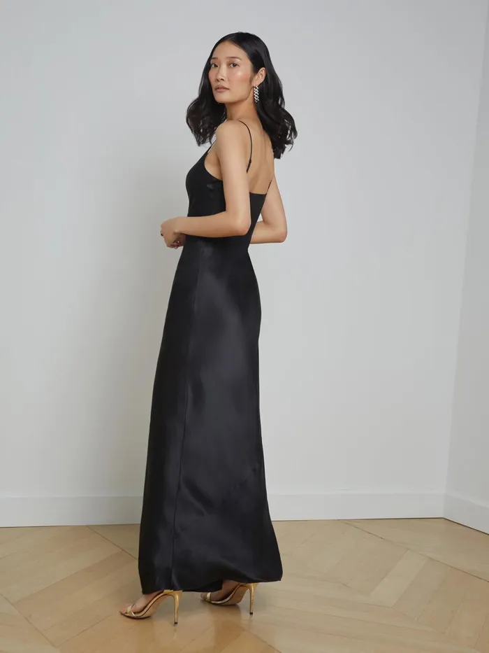 Serita Silk Slip Dress Black Women L039Agence Dresses and Jumpsuits