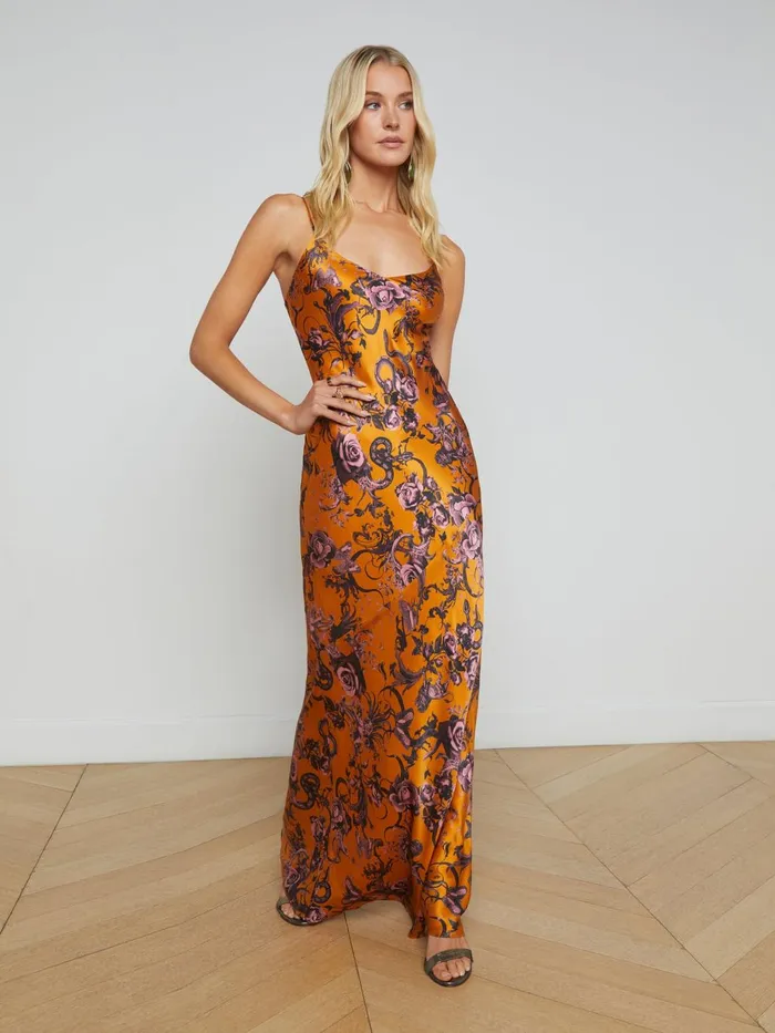 Serita Silk Slip Dress Desclay Multi Baroque Floral Women L039Agence Dresses and Jumpsuits Serita Silk Slip Dress Desclay Multi Baroque Floral Women L039Agence Dresses and Jumpsuits