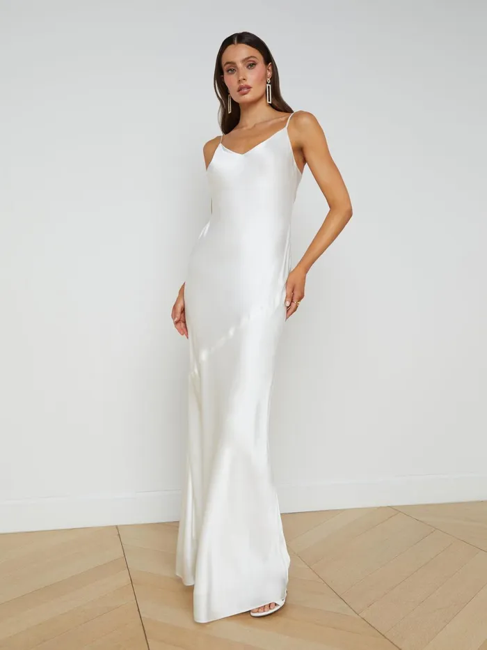 Serita Silk Slip Dress White Women L039Agence Dresses and Jumpsuits