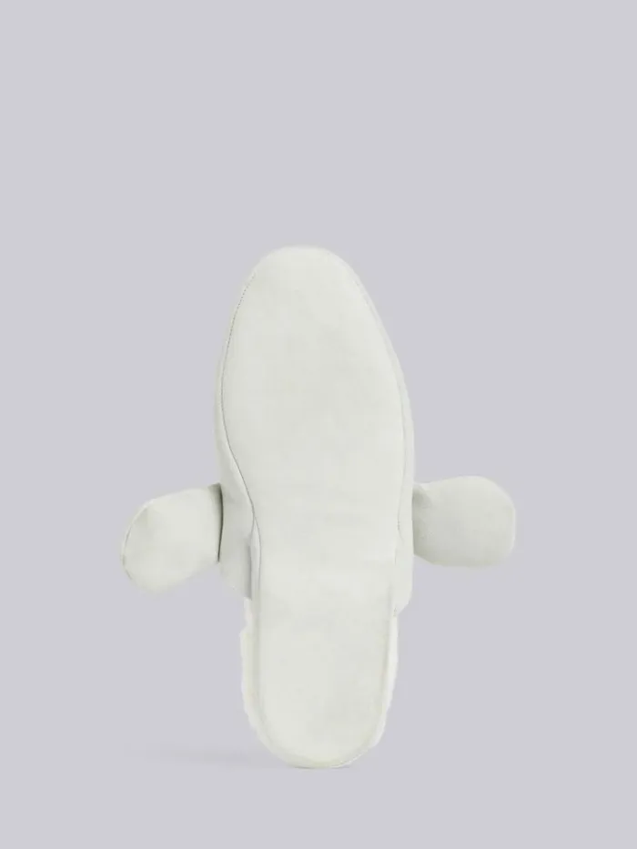 Shearling And Suede Hector Slipper White Women Thom Browne Slippers and Sandals