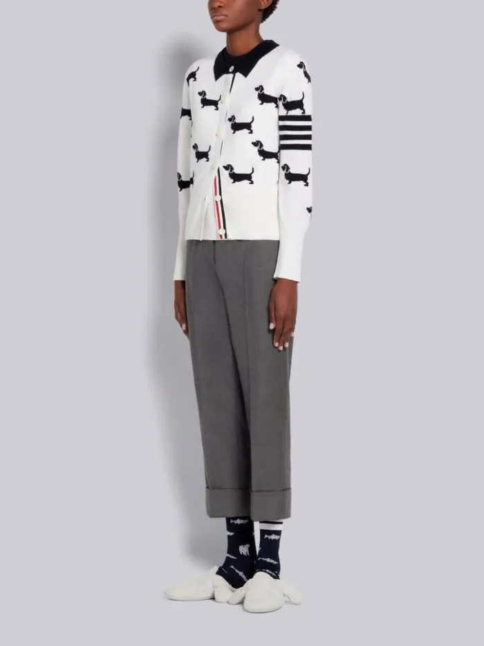 Shearling And Suede Hector Slipper White Women Thom Browne Slippers and Sandals