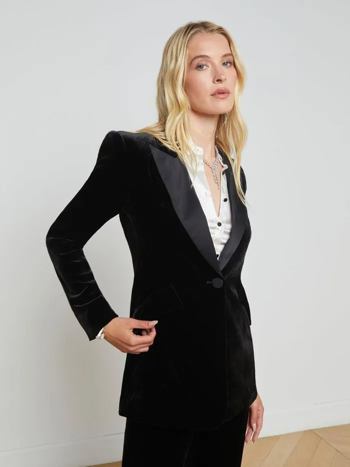 Sheila Velvet Blazer Black Women L039Agence Blazers and Jackets Sheila Velvet Blazer Black Women L039Agence Blazers and Jackets