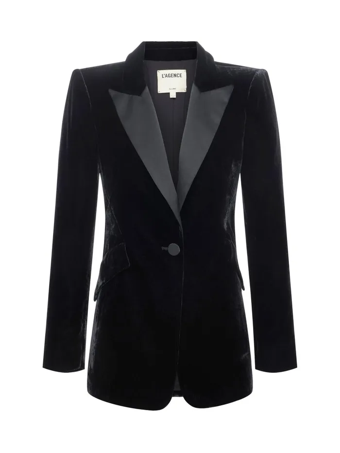 Sheila Velvet Blazer Black Women L039Agence Blazers and Jackets Sheila Velvet Blazer Black Women L039Agence Blazers and Jackets